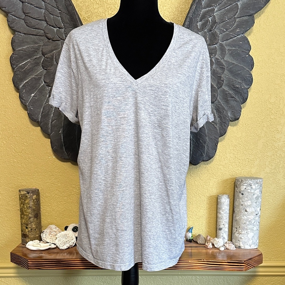 Love & legend Gray V-Neck Top